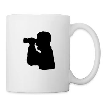Fernglas Silhouette Beobachten - Tasse - Weiß - Rechts