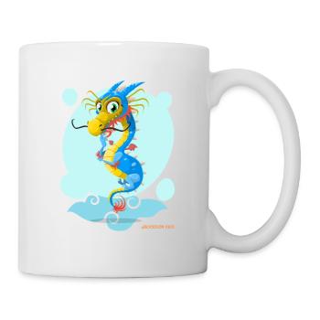 Dragon - Water Dragon - Blue Dragon - Children's Dragon - Mug - white - Right