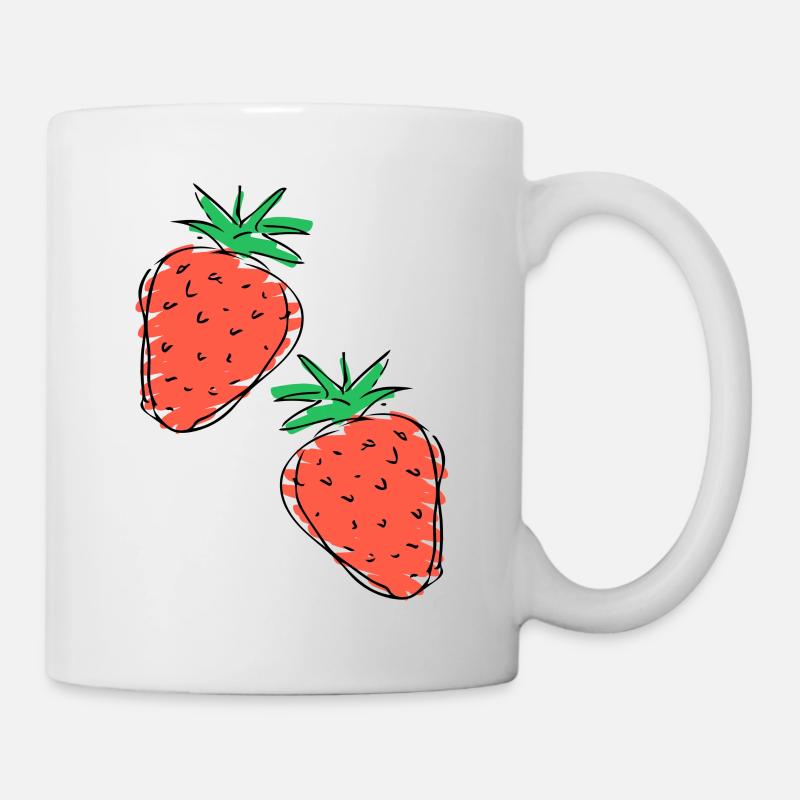 Erdbeere - Tasse - Weiß