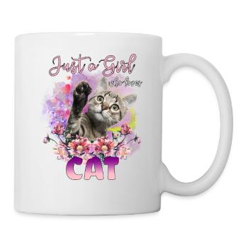 Juste une fille qui aime les chats - Mug blanc - blanc - Droite
