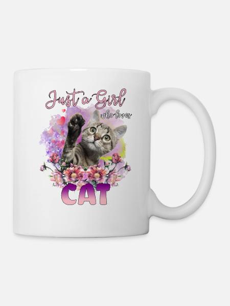 Nur ein Mädchen, das Katze liebt - Tasse - Weiß