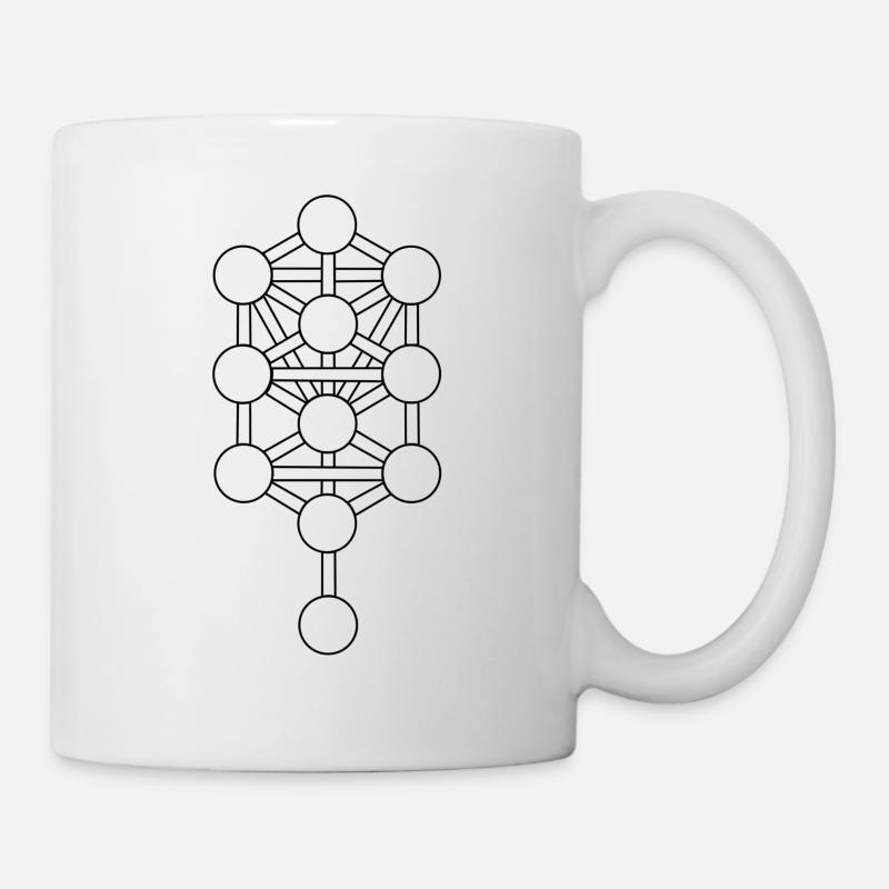 Kabbalah Livets træ Livets træ Sephiroth symbol - Kop/krus - hvid
