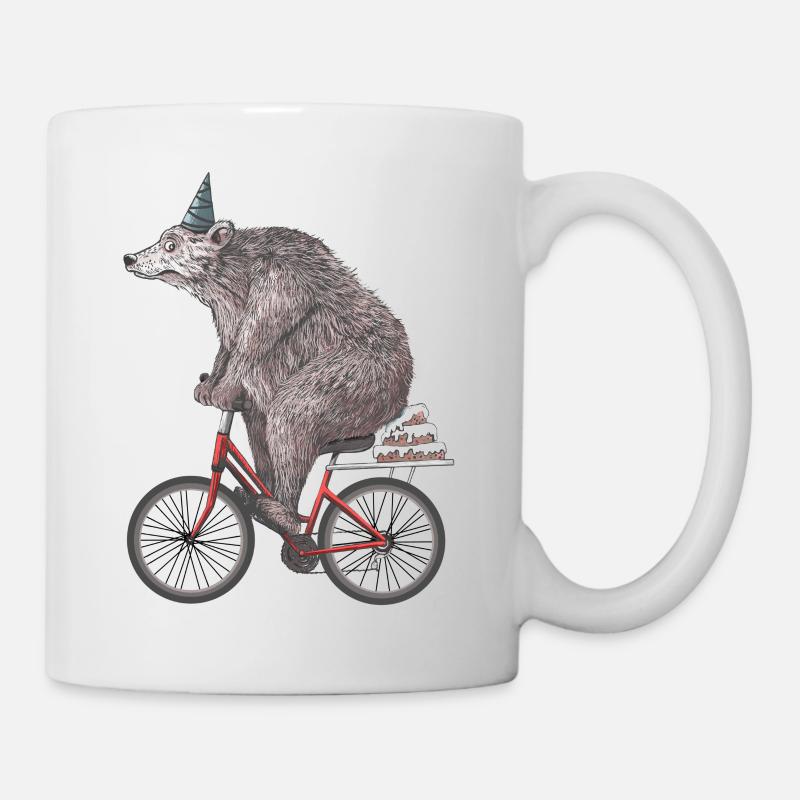 Papa Bär reitet einen Geburtstagstag - Tasse - Weiß