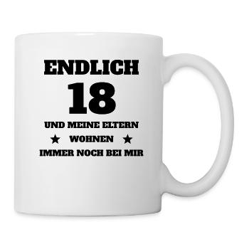 Endlich 18 18.Geburtstag - Tasse - Weiß - Rechts