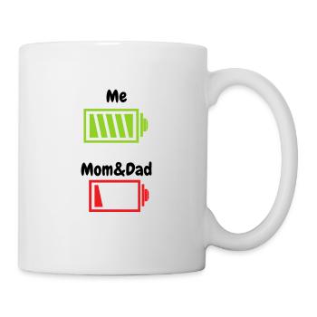 Mum and dad battery empty - Mug - white - Right