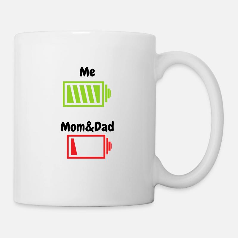 Mum and dad battery empty - Mug - white