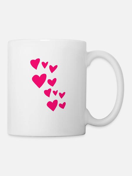 Herzen - Tasse - Weiß