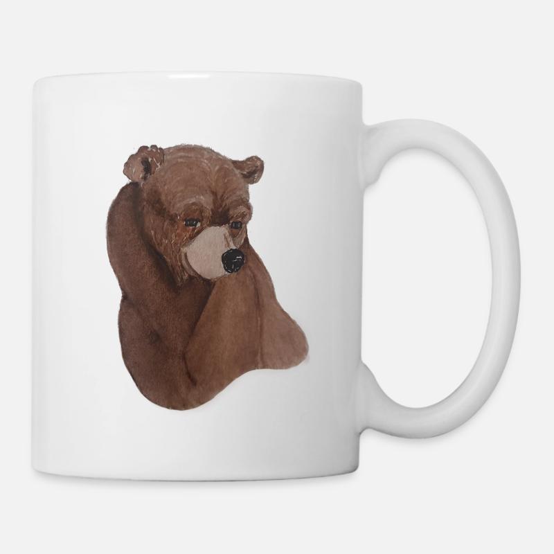 Ours de miel aquarelle mignon / bébé ours - Mug blanc - blanc