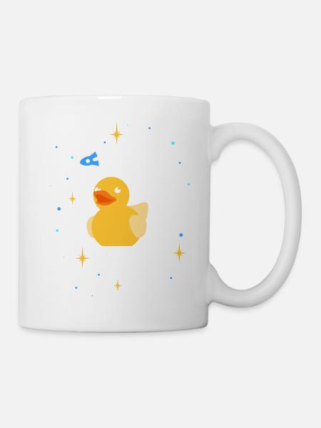 Space rubber duck duck spaceship galaxy - Mug - white