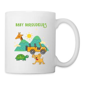baby baroudeur , body bébé ,chien , girafe , 4x4 - Mug blanc - blanc - Droite