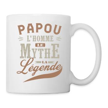 PAPOU L'homme le mythe .légende cadeau noel tshirt - Mug blanc - blanc - Droite