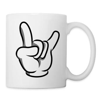 hand party symbol - Tasse - Weiß - Rechts