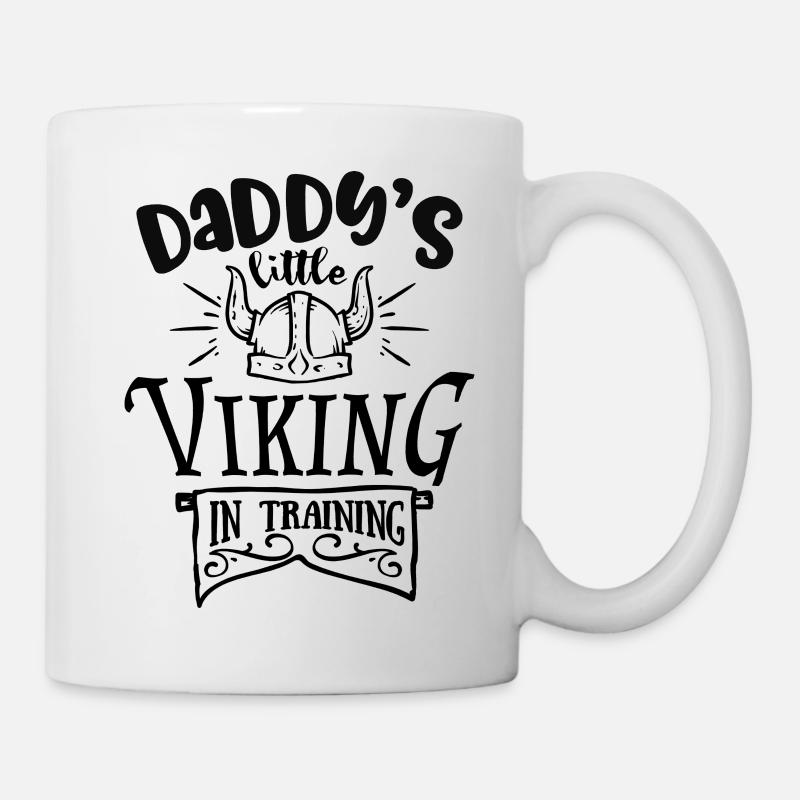 Papa's kleiner Wikinger - Baby Kind Mittelalter - Tasse - Weiß