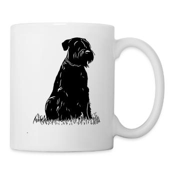 Riesenschnauzer / Schnauzer Hunde Design Geschenk - Tasse - Weiß - Rechts