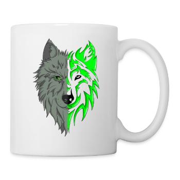 Logo loup - Mug blanc - blanc - Droite