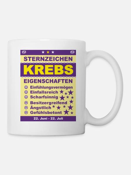 Sternzeichen Krebs - Tasse - Weiß