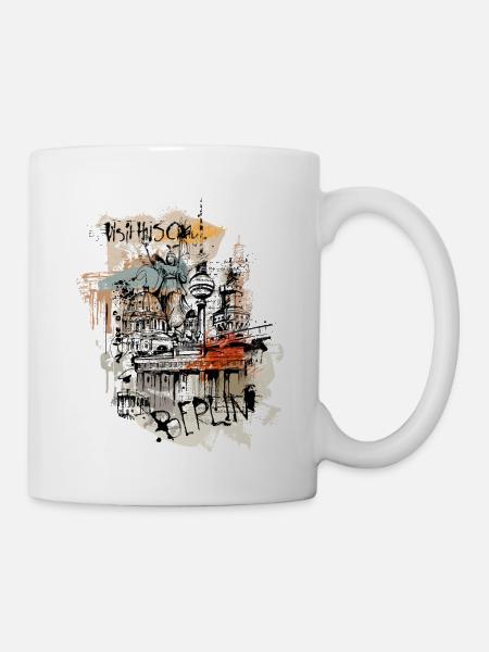 Berlin Art Collage - Tasse - Weiß