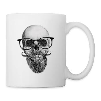 Bärtiger Schädel - Tasse - Weiß - Rechts