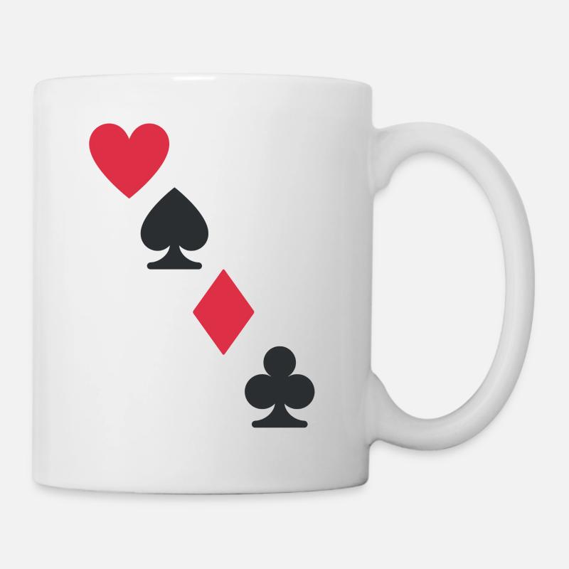 Card game poker gift idea handicrafts poker - Mug - white