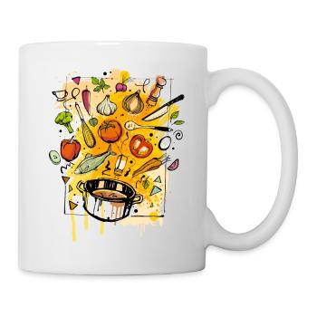 Colorful Cooking Doodle - Tasse - Weiß - Rechts