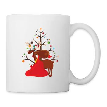 Weihnachten Rentier Frohe Weihnachten - Tasse - Weiß - Rechts