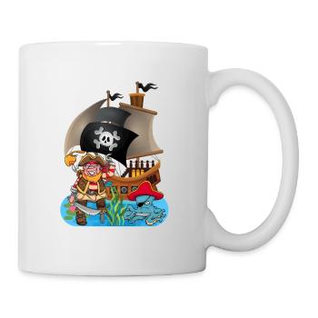 Pirate avec une pieuvre comme costume de pirate - Mug blanc - blanc - Droite