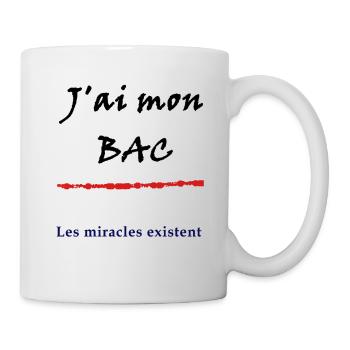 J'ai mon bac, les miracles existent - Mug blanc - blanc - Droite