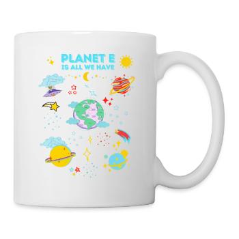 "Planet E" Space & Planet Illustration Design - Tasse - Weiß - Rechts