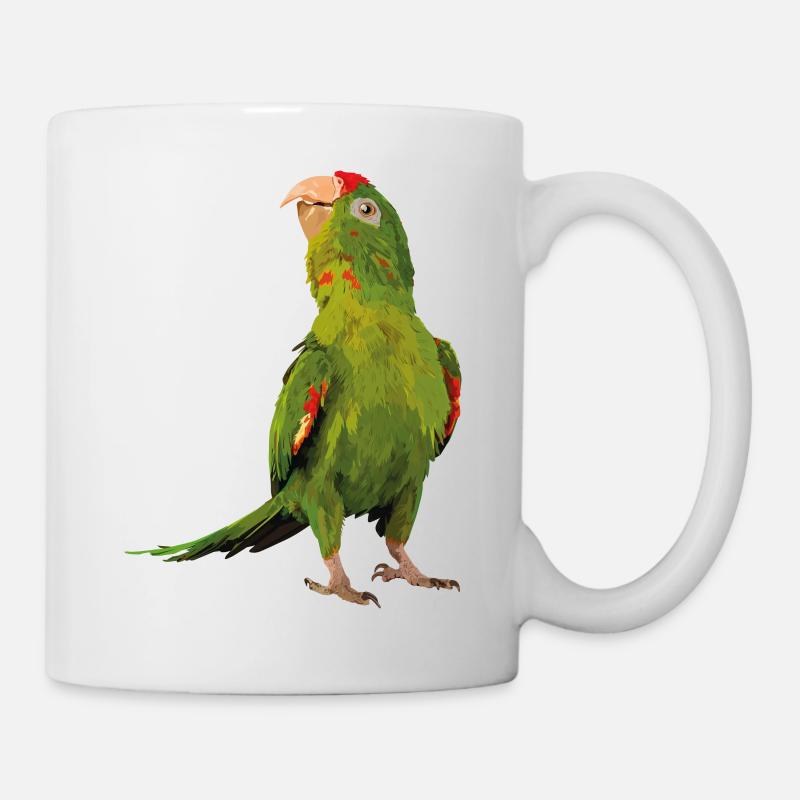 rotgesichtiger Sittich - Tasse - Weiß