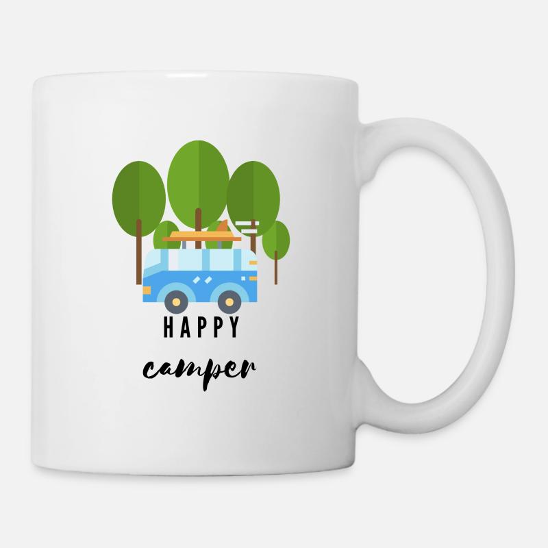 happy Camper - Roadtrip - Fernweh - Tasse - Weiß