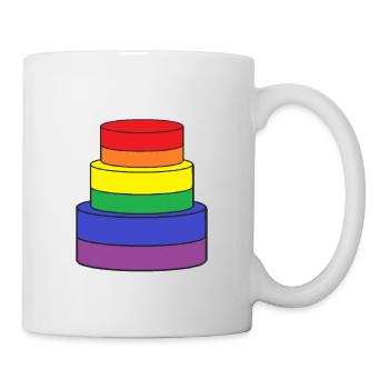 gay lgbt cake, Rainbow, rainbow - Mug - white - Right