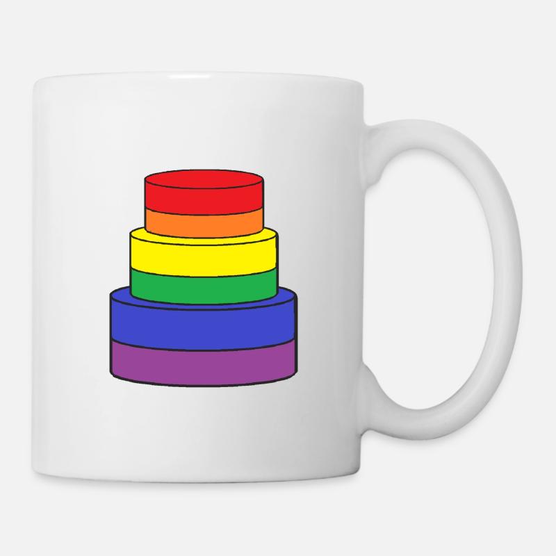 gâteau gay lgbt, Arc-en-ciel, arc-en-ciel - Mug blanc - blanc