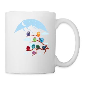 "Owl Conference" Berglandschaft Grafikdesign - Tasse - Weiß - Rechts