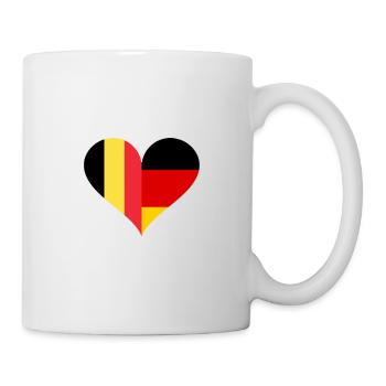 Belgien und Deutschland Herz - Tasse - Weiß - Rechts