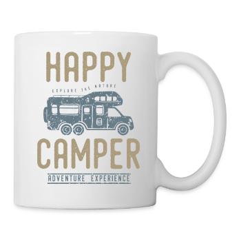 Happy camping christmas birthday tshirt - Mug - white - Right