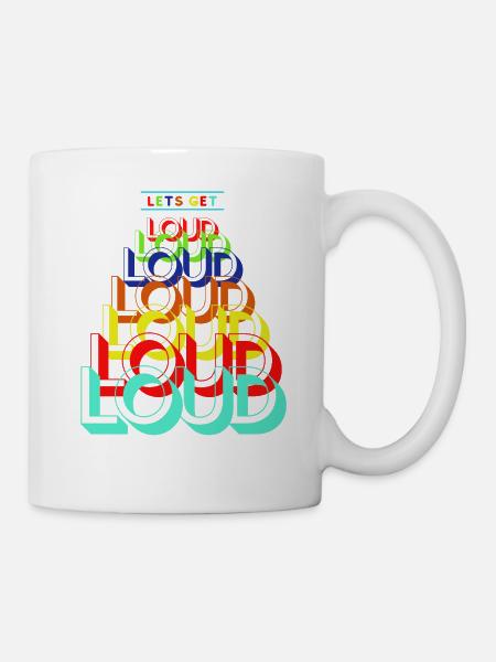 Conception graphique de texte surdimensionné coloré "fort" - Mug blanc - blanc