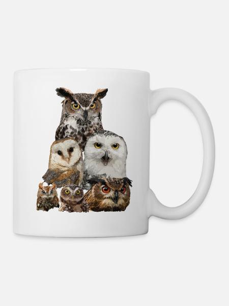 Eulen - Tasse - Weiß