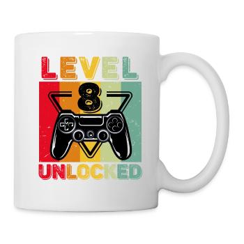 Level 8 unlocked unlocked gamer 8 years old - Mug - white - Right
