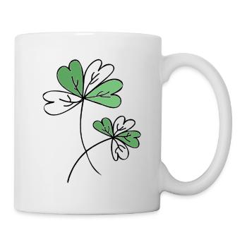 Klee / Glück / Sprüche / Trend / cool - Tasse - Weiß - Rechts