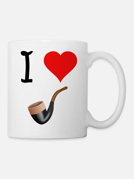 I love Pfeife - Tasse - Weiß