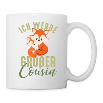 Großer Cousin 2021 - Schwangerschaft Baby Füchse - Tasse - Weiß - Rechts