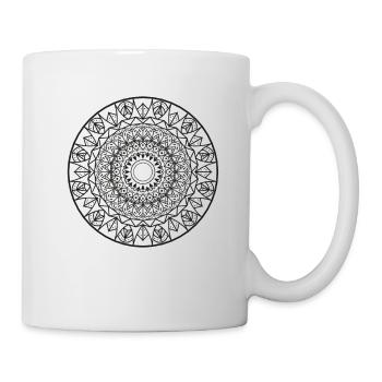 Mandala Yoga Meditation Geometrisch Orient Design - Tasse - Weiß - Rechts