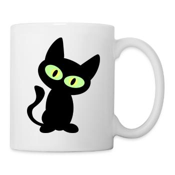 Autocollant de gueule de bois de chat, masque facial, t-shirt - Mug blanc - blanc - Droite