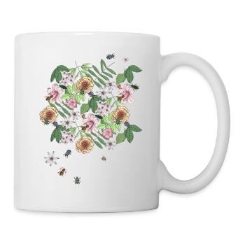 Blumen Bienen Kaefer - Tasse - Weiß - Rechts