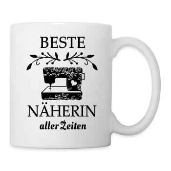 Beste Näherin Schneiderin Nähmaschine nähen Love - Tasse - Weiß - Rechts