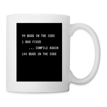 Bogues dans la blague de programmation de code - Mug blanc - blanc - Droite