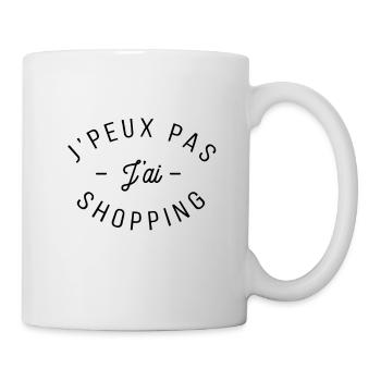 Je peux pas j ai shopping - Mug blanc - blanc - Droite