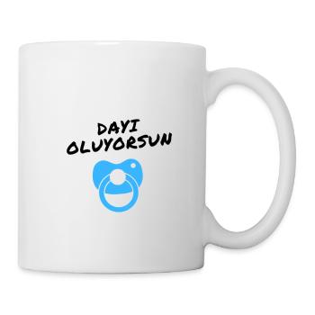 Dayi oluyorsun blau türkisch Du wirst Onkel - Tasse - Weiß - Rechts