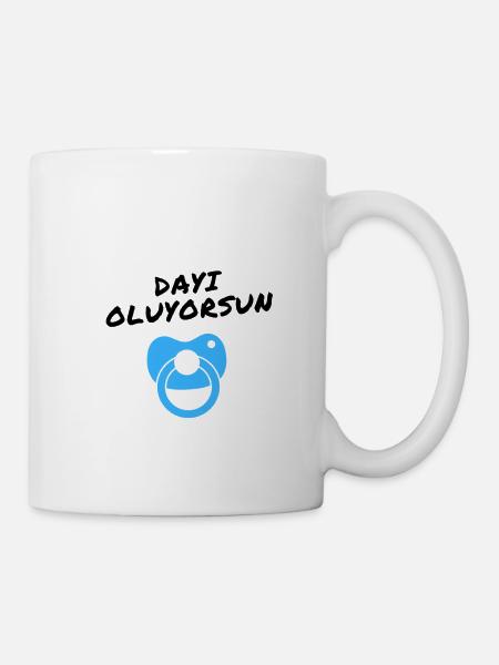 Dayi oluyorsun blue turkish you become uncle - Mug - white