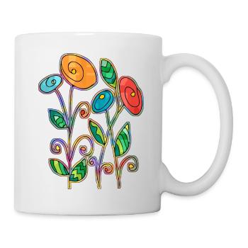 Fleurs - Mug blanc - blanc - Droite